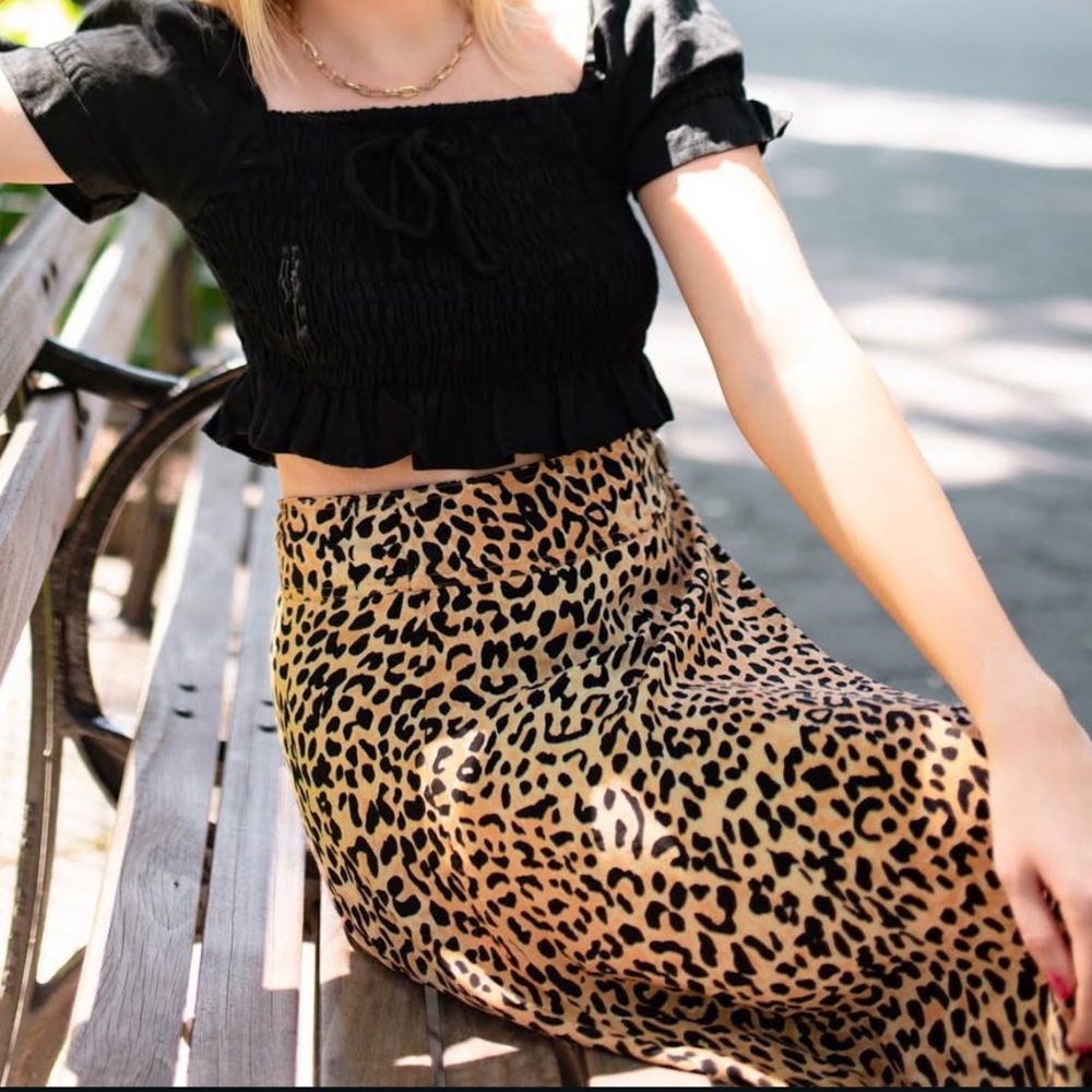 Faithfull the Brand Leopard Midi Skirt